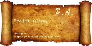 Preidt Alina névjegykártya